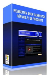 Webseiten Shop Generator für bis zu 29 Produkte